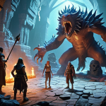 **

A group of adventurers triumphantly standing over a defeated Abyss Dungeon boss, surrounded by shimmering loot. Focus on the expressions of joy and teamwork. Include visual elements that suggest a high-fantasy RPG setting.

**