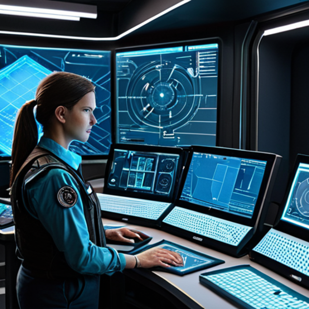 A professional game strategist, a man or woman, focused intently on a holographic display showing detailed equipment schematics and intricate attribute charts. Dressed in a modest, smart casual outfit, such as a neat long-sleeved shirt and tactical vest, or a sleek, practical jumpsuit. Situated in a dimly lit, high-tech command center or a private workshop. The room is filled with glowing screens, ergonomic workstations, and shelves displaying various in-game item models. There are strategic maps subtly visible in the background. Cinematic lighting, high fidelity, digital art, ultra-detailed, sharp focus. safe for work, appropriate content, fully clothed, professional, perfect anatomy, correct proportions, natural pose, well-formed hands, proper finger count, natural body proportions.