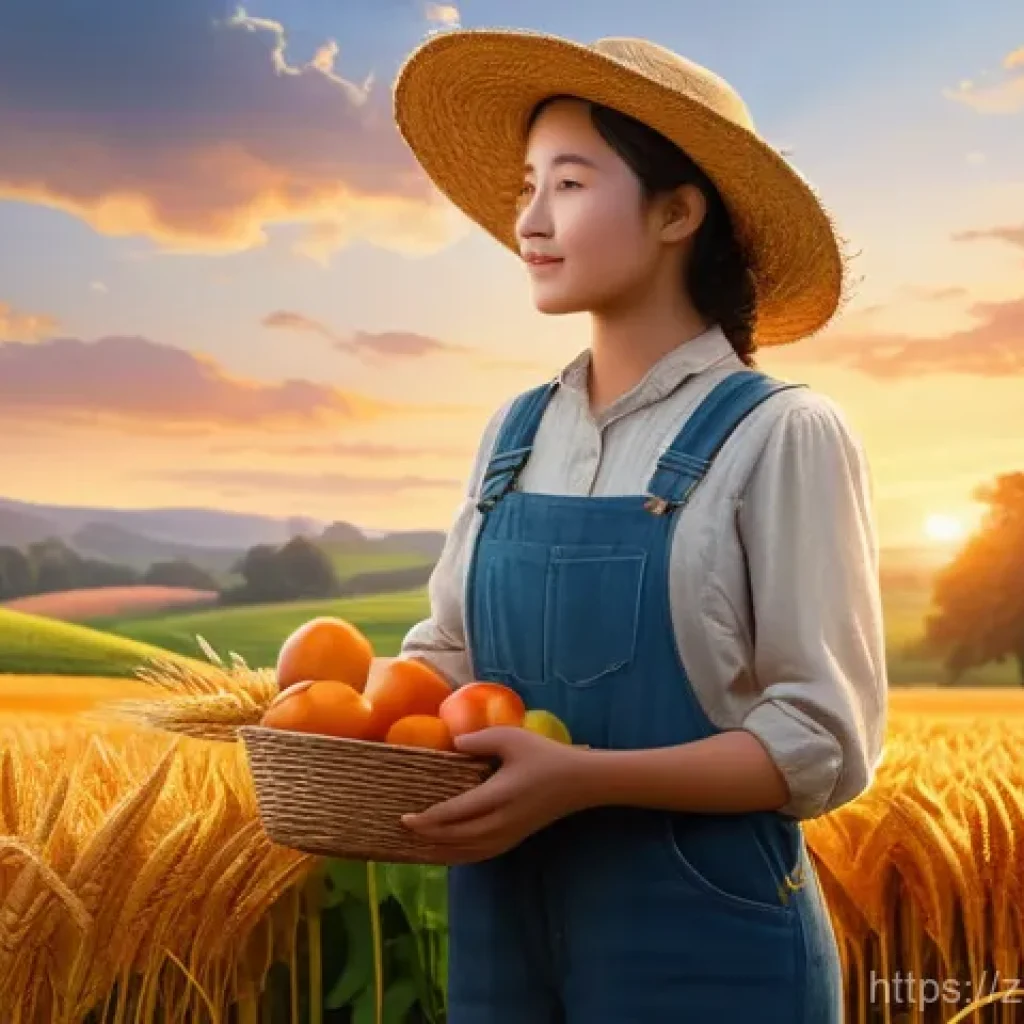아키에이지 생활 재화 수급법 - **Prompt: "A serene fantasy landscape depicting a young, diligent female farmer tending to her vibra...