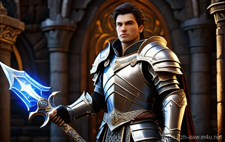 아키에이지 유저 추천 스킬 세팅 - A dynamic clash between two skilled combatants in a sprawling fantasy arena under a clear sky. A agi...