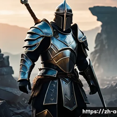 아키에이지 PvP 장비 최적화 - **Prompt 1: Valiant Frontline Warrior**
    "A powerful male warrior, standing firm on a rocky, war-...