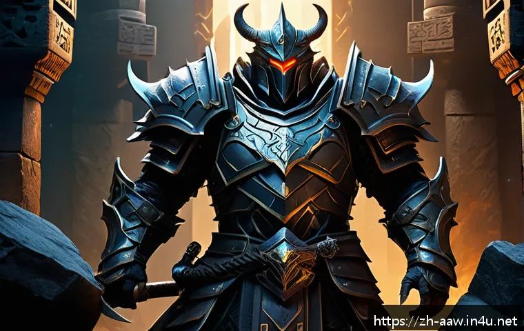 아키에이지 던전 장비 드랍 확률 - A high-level fantasy dungeon scene featuring a powerful elite monster guarding rare, glowing legenda...