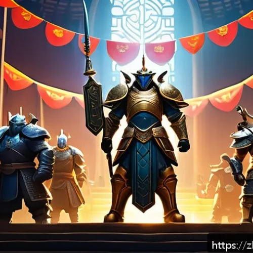 아키에이지 업적 시스템 - A detailed fantasy game scene featuring a confident player character standing proudly in a bustling ...