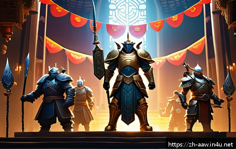 아키에이지 업적 시스템 - A detailed fantasy game scene featuring a confident player character standing proudly in a bustling ...